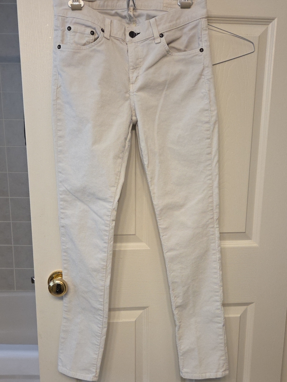 Rag &Bone Winter White Corduroy Jeans. Skinny/Straight Leg. Women's 28